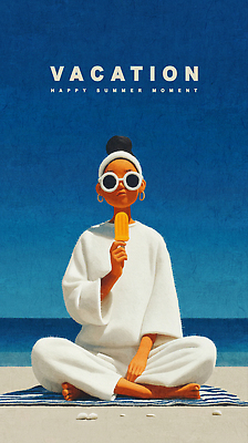 PSD 편집이미지 여자 패션 행복 여유 바다 휴가 아이스크림 미소 해변 여름 햇빛 즐거움 순간 이미지편집 계절 감정 디저트 표정 사람 태양 파일형식