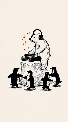 JPG 동물 캐릭터 음악 일러스트 수염 이벤트 얼음 헤드폰 공연 춤 북극 즐거움 생태계 펭귄 북극곰 쇼 턴테이블 아티스트 국내일러스트 일러캐릭터 AI일러스트 AI콘텐츠 자연요소 직업 감정 음향기기 곰 조류 문화예술 극지방 파일형식