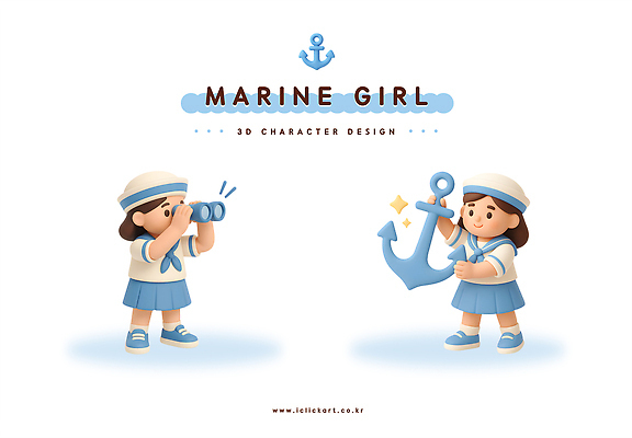 PSD 편집이미지 디자인 옷 바다 3D캐릭터 소녀 3D 귀여움 망원경 탐험 아나운서 애니메이션 편집3D 직업 캐릭터 여자 어린이 컨셉 디지털합성 파일형식