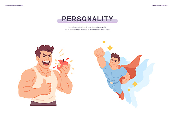 캐릭터 남자 감정 실루엣 일러스트 모션 힘 표현 자신감 긍정 개성 소통 긍정적 성격 슈퍼히어로 힘찬 스타일 국내일러스트 일러캐릭터 AI파일 컨셉 촬영기법 사람 영웅 파일형식 벡터