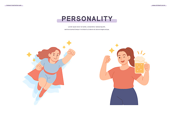 캐릭터 여자 컬러 포즈 일러스트 모션 맥주 미소 일상 힘 매력적 자유 표현 비교 즐거움 긍정 이미지 슈퍼히어로 국내일러스트 일러캐릭터 AI파일 감정 컨셉 주류 표정 사람 라이프 영웅 파일형식 벡터