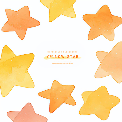 PSD 디자인 별 예술 백그라운드 일러스트 수채화 따뜻함 장식 노란색 주황색 흰색 편안함 그림 감성 색감 창의력 국내일러스트 자연요소 컬러 컨셉 감각 파일형식