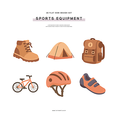 아이콘 디자인 여행 배낭 레저 텐트 운동 야외활동 자전거 캠핑 도전 헬멧 등산화 준비물 2D아이콘 AI파일 신발 가방 건강 캠핑도구 바이크 보호장비 등산용품 파일형식 벡터