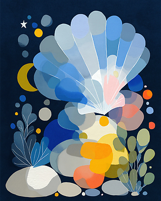 JPG 모양 식물 디자인 예술 바다 컬러 일러스트 자연 조개 평화 수중동물 작품 심플 색감 국내일러스트 AI일러스트 AI콘텐츠 동물 컨셉 어패류 미술 생태계 파일형식