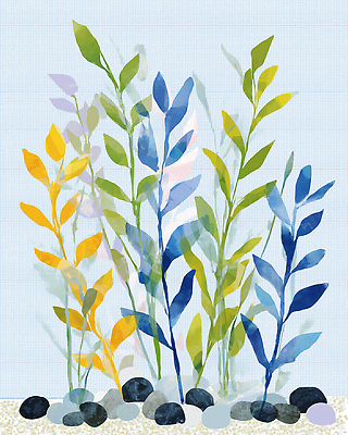 JPG 화초 일러스트 자연 어류 풍경 평화 수중식물 수조 조화 색감 수경재배 국내일러스트 AI일러스트 AI콘텐츠 식물 컨셉 수중동물 생태계 파일형식