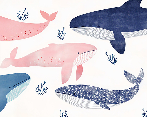 JPG 동물 디자인 예술 바다 컬러 일러스트 자연 장식 평화 귀여움 수중 수영 수중동물 해양식물 고래 돌고래 감성 국내일러스트 AI일러스트 AI콘텐츠 컨셉 포유류 수상스포츠 수중식물 생태계 파일형식