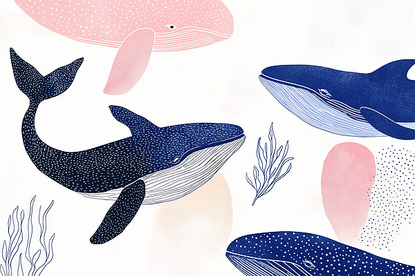 JPG 예술 바다 일러스트 자연 수채화 환경 수중동물 해양식물 고래 그림 생태계 조화 상상력 국내일러스트 AI일러스트 AI콘텐츠 동물 포유류 수중식물 파일형식