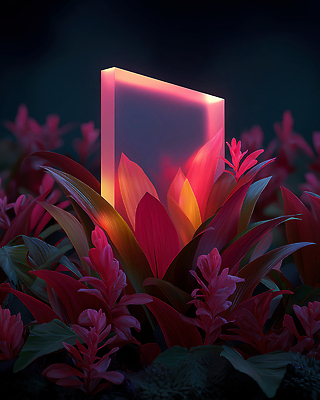 JPG 식물 편집이미지 디자인 예술 자연 형상 그래픽 장식 빛 3D 장면 조화 뷰티풀 유리판 경관 편집3D AI컴퓨터그래픽 AI콘텐츠 풍경 디지털합성 생태계 파일형식