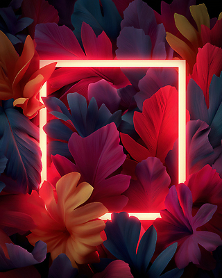 JPG 식물 편집이미지 디자인 꽃 예술 컬러 백그라운드 자연 프레임 장식 3D 화려 비교 네온 뷰티풀 생동감 편집3D AI컴퓨터그래픽 AI콘텐츠 컨셉 디지털합성 생태계 파일형식