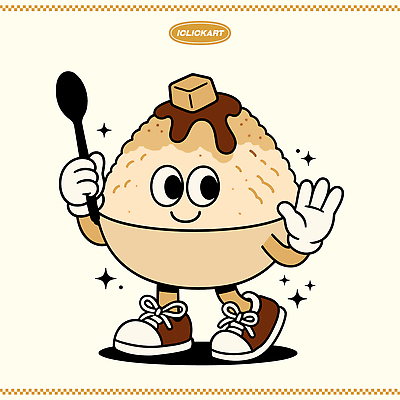 캐릭터 손 디자인 음식 컬러 일러스트 디저트 웃음 여름 숟가락 표현 달콤 만화 즐거움 빙수 애니메이션 상상력 순간 아기자기 일러캐릭터 AI파일 계절 감정 컨셉 수저 표정 신체부위 맛 파일형식 벡터