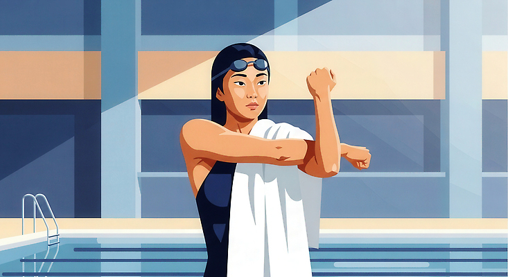 JPG 여자 수영복 스포츠 일러스트 수영장 건강 일상 물 여름 수건 운동 헬스 수영 스트레칭 집중 준비 체육관 수영선수 액티비티 국내일러스트 AI일러스트 AI콘텐츠 자연요소 옷 계절 컨셉 운동선수 사람 라이프 위생용품 수상스포츠 파일형식