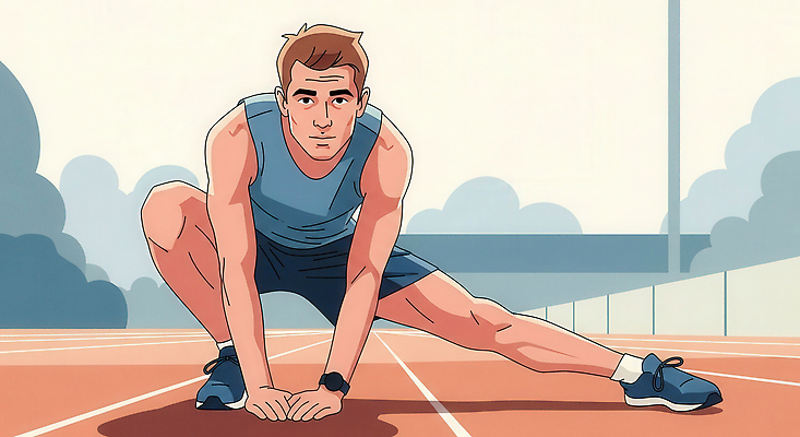 JPG 남자 일러스트 모션 운동선수 건강 경기 청년 운동복 달리기 운동 헬스 스트레칭 운동장 체육 연습 트랙 국내일러스트 AI일러스트 AI콘텐츠 옷 스포츠 스포츠시설 사람 성인 공간 파일형식