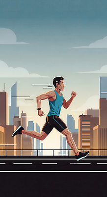JPG 라이프스타일 남자 일러스트 모션 아침 거리 건강 사람 운동복 조깅 운동 햇빛 고층빌딩 헬스 힘 활발 도시 도심 연습 스니커즈 장면 국내일러스트 AI일러스트 AI콘텐츠 주간 옷 운동화 컨셉 빌딩 생활 태양 파일형식