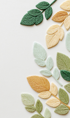 JPG 편집이미지 디자인 예술 컬러 백그라운드 잎 자연 장식 공예 질감 자수 수공예 뷰티풀 디테일 편집실사 AI포토 AI콘텐츠 식물 취미 CG 생태계 파일형식