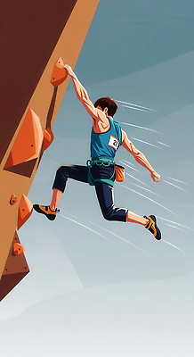 JPG 남자 스포츠 일러스트 레저 바람 기술 아웃도어 여름 운동 힘 경쟁 도전 연습 즐거움 역동적 회전 열정 암벽등반 스릴 국내일러스트 AI일러스트 AI콘텐츠 자연요소 계절 감정 컨셉 날씨 건강 사람 등산 파일형식