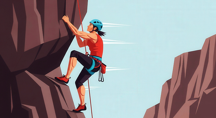 JPG 남자 밧줄 스포츠 일러스트 모션 자연 산 안전 풍경 운동 햇빛 등산 장비 도전 헬멧 집중 역동적 암벽등반 강렬 스릴 국내일러스트 AI일러스트 AI콘텐츠 줄 컨셉 건강 사람 태양 트래킹 보호장비 생태계 파일형식