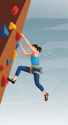 JPG 여자 벽 스포츠 컬러 일러스트 모션 기술 건강 여름 친구 학습 운동 힘 도전 집중 즐거움 암벽등반 국내일러스트 AI일러스트 AI콘텐츠 계절 교육 감정 컨셉 관계 사람 등산 파일형식