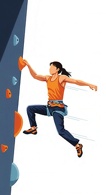 JPG 벽 스포츠 운동화 일러스트 운동선수 기술 실내 아웃도어 여름 운동 힘 경쟁 도전 집중 연습 안전벨트 스릴 클라이밍 액티비티 국내일러스트 AI일러스트 AI콘텐츠 계절 신발 컨셉 건강 안전 내부 등반 파일형식