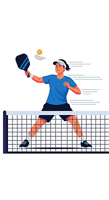 JPG 남자 스포츠 포즈 일러스트 공 운동선수 서브 여름 운동 경기장 테니스 게임 라켓 네트 집중 연습 속도 경기도 대회 액션 국내일러스트 피클볼 AI일러스트 AI콘텐츠 계절 스포츠용품 컨셉 스포츠시설 놀이 한국 건강 사람 구기 파일형식