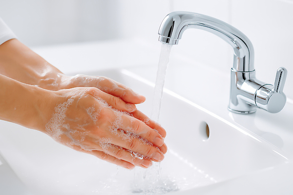 JPG 편집이미지 손 건강 일상 물 깨끗함 거품 흐름 위생 세면대 화장실 비누 손씻기 위생관리 의료성형뷰티 편집실사 AI인물포토 AI콘텐츠 자연요소 컨셉 관리 라이프 신체부위 위생용품 씻기 CG 파일형식 AI포토