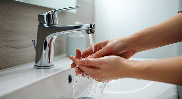 JPG 편집이미지 손 가족 건강 안전 일상 생활 물 청결 위생 씻기 세면대 세정제 피지 의료성형뷰티 손소독 편집실사 AI인물포토 AI콘텐츠 자연요소 관계 라이프 신체부위 위생용품 피부 CG 소독 파일형식 AI포토