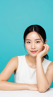 JPG 편집이미지 헤어스타일 손 여자 포즈 백그라운드 표정 미소 앞모습 빛 분위기 편안함 피부 청록색 뷰티풀 의료성형뷰티 편집실사 AI인물포토 AI콘텐츠 뷰포인트 컬러 컨셉 사람 신체부위 감각 CG 파일형식 AI포토