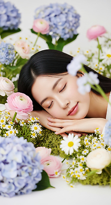 JPG 식물 편집이미지 여자 꽃 행복 자연 표정 소녀 정원 고요 봄 미술관 편안함 감성 뷰티풀 색감 의료성형뷰티 편집실사 AI인물포토 AI콘텐츠 계절 감정 어린이 컨셉 사람 감각 CG 생태계 파일형식 AI포토