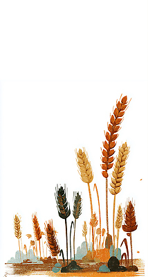 JPG 식물 농업 일러스트 자연 생명 풍경 여름 농장 갈색 성장 땅 밀 보리 이삭 드로잉 조화 뷰티풀 색감 국내일러스트 AI일러스트 AI콘텐츠 계절 산업 컬러 곡류 미술 생태계 파일형식