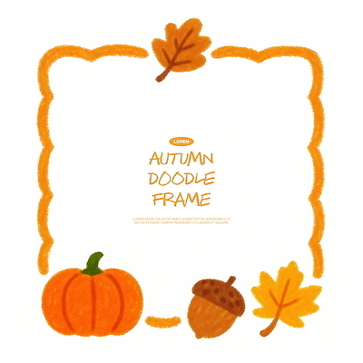 PSD 디자인 계절 컬러 일러스트 자연 호박 나뭇잎 프레임 따뜻함 장식 가을 분위기 그림 도토리 색감 아기자기 국내일러스트 컨셉 잎 채소 견과류 생태계 파일형식