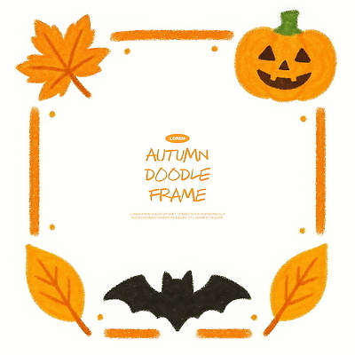PSD 디자인 컬러 백그라운드 일러스트 호박 나뭇잎 수채화 프레임 따뜻함 장식 인테리어 카페 가을 오브젝트 그림 박쥐 드로잉 창의성 국내일러스트 계절 잎 채소 포유류 미술 상점 파일형식