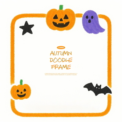 PSD 백그라운드 일러스트 호박 색연필 아이디어 프레임 장식 할로윈 가을 분위기 유령 만화 그림 감성 국내일러스트 계절 컨셉 채소 학용품 파일형식