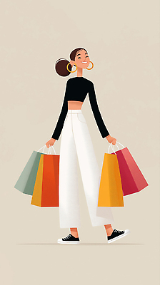 JPG 라이프스타일 디자인 여자 패션 행복 문화 컬러 포즈 일러스트 장신구 거리 미소 턱시도 여름 쇼핑 종이봉투 유행 사회 찡그림 즐거움 스타일 국내일러스트 AI일러스트 AI콘텐츠 계절 감정 봉투 표정 사람 정장 생활 공동체 파일형식