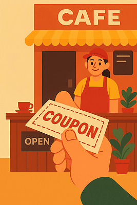 JPG 식물 커피 음료 일러스트 휴식 밝음 대화 미소 생활 공간 카페 거래 오픈 분위기 계산대 고객 직원 서비스 쿠폰 혜택 국내일러스트 AI일러스트 AI콘텐츠 컨셉 표정 말하기 상점 파일형식