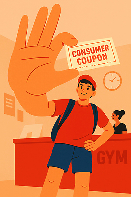 JPG 모자 손 남자 백그라운드 가방 일러스트 실내 건강 미소 운동복 운동 헬스 헬스장 시간 프런트 계산대 고객 직원 서비스 체육관 국내일러스트 AI일러스트 AI콘텐츠 잡화 옷 표정 사람 내부 신체부위 파일형식