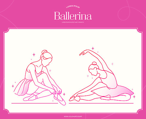 여자 예술 포즈 일러스트 모션 운동 헬스 스트레칭 공연 춤 발레 연습 그림 발레리나 열정 연습생 국내일러스트 AI파일 감정 문화예술 건강 사람 이벤트 파일형식 벡터