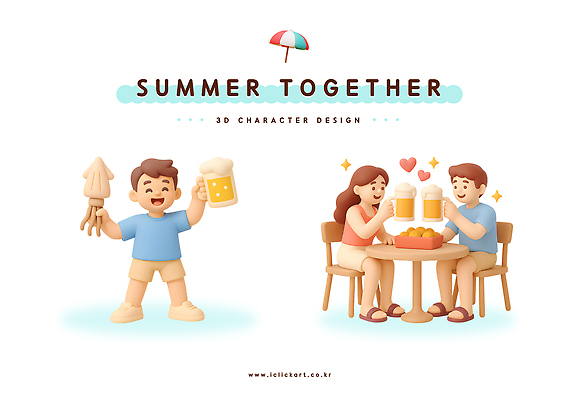 PSD 편집이미지 캐릭터 디자인 행복 음료 음식 탁자 맥주 여름 친구 파티 3D 모임 즐거움 오징어 순간 편집3D 계절 감정 가구 관계 연체동물 주류 이벤트 수중동물 디지털합성 파일형식