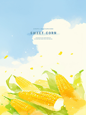 PSD 식물 컬러 농업 채소 일러스트 자연 건강 옥수수 풍경 여름 농작물 햇빛 금색 수확 농촌 시골 달콤 자연재해 국내일러스트 계절 산업 곡류 태양 맛 생태계 재해 파일형식