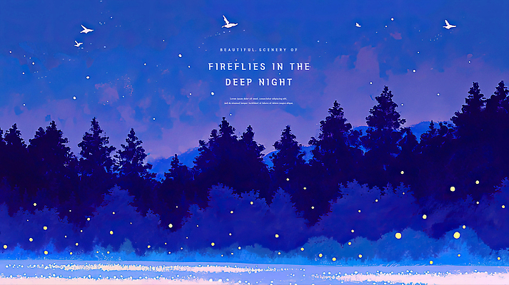 PSD 사계절 감정 일러스트 자연현상 자연 하늘 생명 풍경 여름 빛 어둠 고요 저녁 숲 신비 조용 반딧불이 뷰티풀 국내일러스트 계절 곤충 컨셉 야간 생태계 파일형식