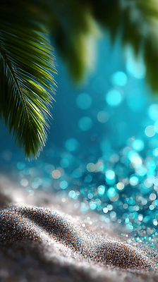 JPG 편집이미지 모래 바다 컬러 백그라운드 잎 자연 해변 초록색 빛 반짝임 수중 수면 조화 편집실사 AI포토 AI콘텐츠 식물 모션 물 CG 생태계 파일형식