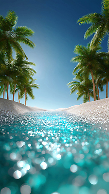 JPG 편집이미지 파도 바다 여행 자연 휴식 열대 풍경 해변 여름 파란색 모래사장 야자수 햇빛 수영 편집실사 AI포토 AI콘텐츠 나무 계절 컬러 컨셉 태양 수상스포츠 CG 생태계 파일형식