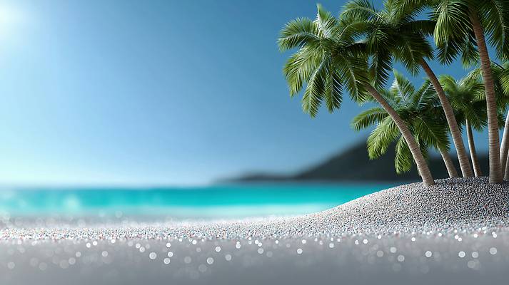 JPG 편집이미지 모래 바다 여행 자연 휴식 출입구 풍경 해변 여름 파란색 야자수 햇빛 고요 편집실사 AI포토 AI콘텐츠 나무 계절 컬러 컨셉 태양 CG 생태계 파일형식