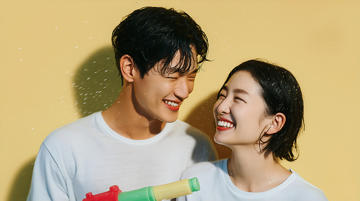 JPG 편집이미지 행복 여유 휴식 웃음 여름 친구 장난감 노란색 동료 즐거움 소통 물총 화기애애 의료성형뷰티 편집실사 AI인물포토 AI콘텐츠 계절 감정 컬러 컨셉 관계 표정 CG 파일형식 AI포토