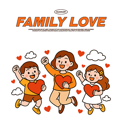 구름 행복 컬러 일러스트 가족 모션 놀이 모녀 사랑 웃음 기쁨 하트 표현 즐거움 그림 형제 소통 공동체 순간 국내일러스트 AI파일 자연요소 모양 남자 딸 감정 컨셉 관계 엄마 표정 파일형식 벡터