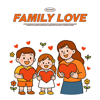 행복 어린이 일러스트 가족 엄마 따뜻함 사랑 미소 장식 귀여움 기쁨 하트 표현 그림 소통 순간 유대감 국내일러스트 AI파일 모양 감정 컨셉 관계 표정 사람 파일형식 벡터