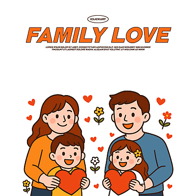 꽃 행복 컬러 백그라운드 일러스트 가족 관계 포옹 기념 따뜻함 사랑 웃음 하트 표현 소중 즐거움 순간 유대감 국내일러스트 AI파일 모양 식물 감정 컨셉 안기 표정 파일형식 벡터