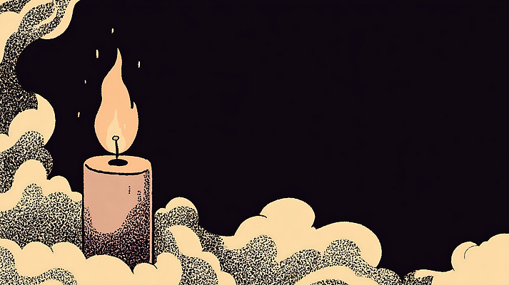 JPG 디자인 감정 예술 컬러 일러스트 촛불 조명 따뜻함 빛 평화 어둠 표현 감각 분위기 연기 신비 스케치 국내일러스트 AI일러스트 AI콘텐츠 컨셉 초 미술 파일형식