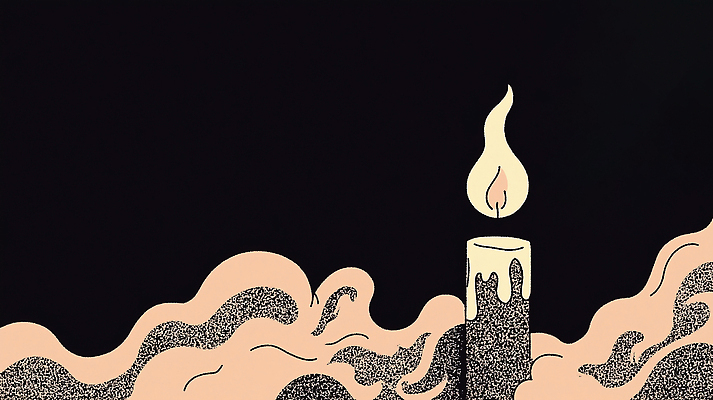 JPG 디자인 백그라운드 일러스트 촛불 실험 미술 빛 평화 어둠 분위기 연기 신비 조용 감성 심리 창의성 국내일러스트 AI일러스트 AI콘텐츠 컨셉 초 문화예술 파일형식