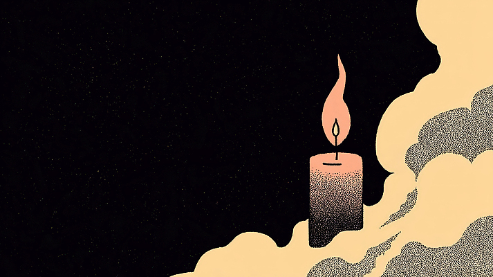 JPG 디자인 감정 예술 컬러 백그라운드 일러스트 초 불꽃 조명 빛 평화 어둠 소화기관 분위기 연기 심플 감성 창의성 차분 국내일러스트 AI일러스트 AI콘텐츠 컨셉 불 장기_의학 파일형식