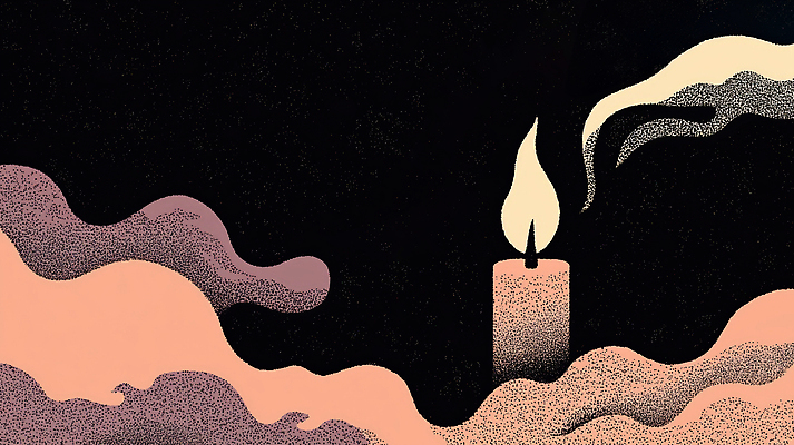 JPG 구름 감정 예술 컬러 백그라운드 일러스트 촛불 불꽃 따뜻함 평화 어둠 고요 분위기 페이퍼아트 야간 편안함 그림 상상력 국내일러스트 AI일러스트 AI콘텐츠 자연요소 컨셉 초 불 감각 파일형식