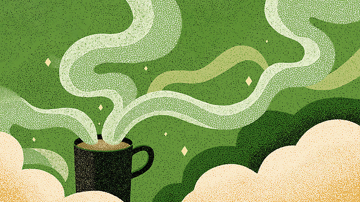 JPG 디자인 커피 예술 컬러 백그라운드 일러스트 따뜻함 컵 분위기 연기 수증기 편안함 향기 감성 상상력 창의성 디지털아트 차분 국내일러스트 AI일러스트 AI콘텐츠 식기 음료 컨셉 감각 냄새 파일형식